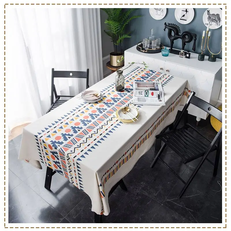 Геометрический многоцветный Скатерти печати Boho Стиль Гостиная домашняя
