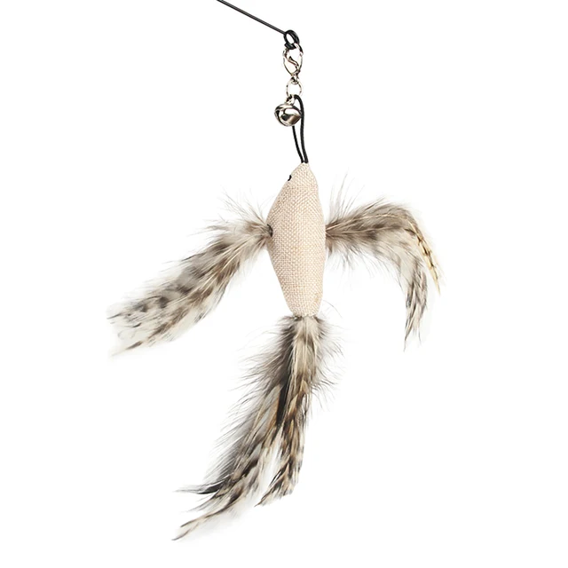Cute Bird Cat Toy Feather Fake Birds Cat Teaser Stick Pet Toy Cat Stick Accessories 3