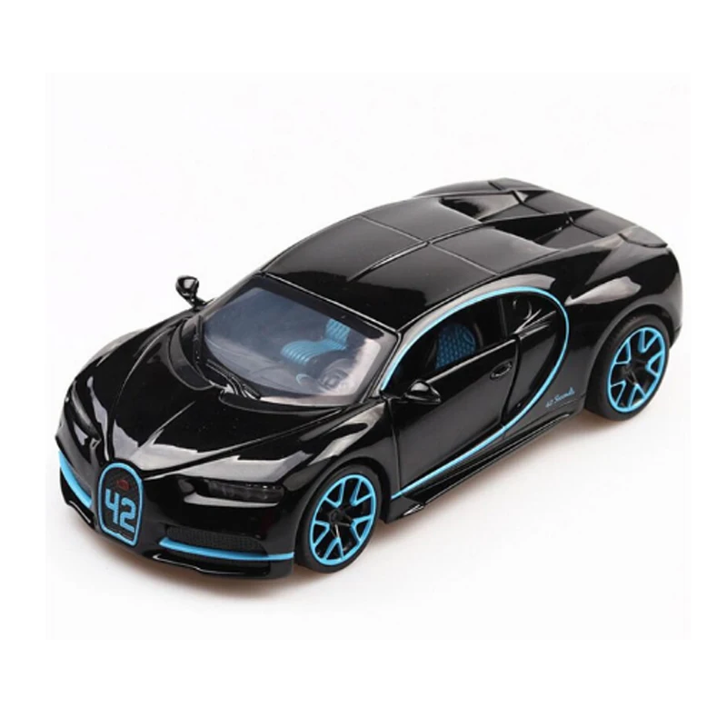 KIDAMI 1:32 Alloy Diecast Model Car Bugatti Chiron Diecasts & Toy Vehicles Pull Back Sound Light Toys Gifts For Children Kids