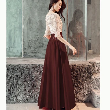 elegant dress Блестящее платье макси с пайетками, женское элегантное винтажное сексуальное платье, женские вечерние платья, Лоскутная блестящая одежда на год красного цвета - Цвет: elegant dress