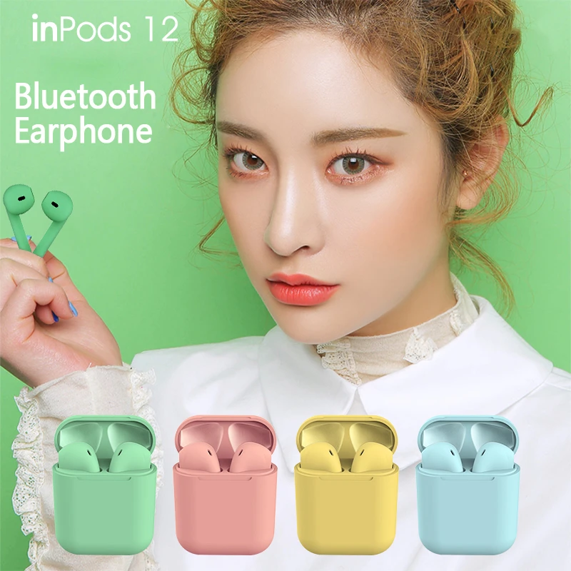 

OKCSC TWS Wireless Bluetooth 5.0 Earphone Macaron Stereo Earbud Headset IPX4 Waterproof Sport Headphones Mic For HUAWE IPhone