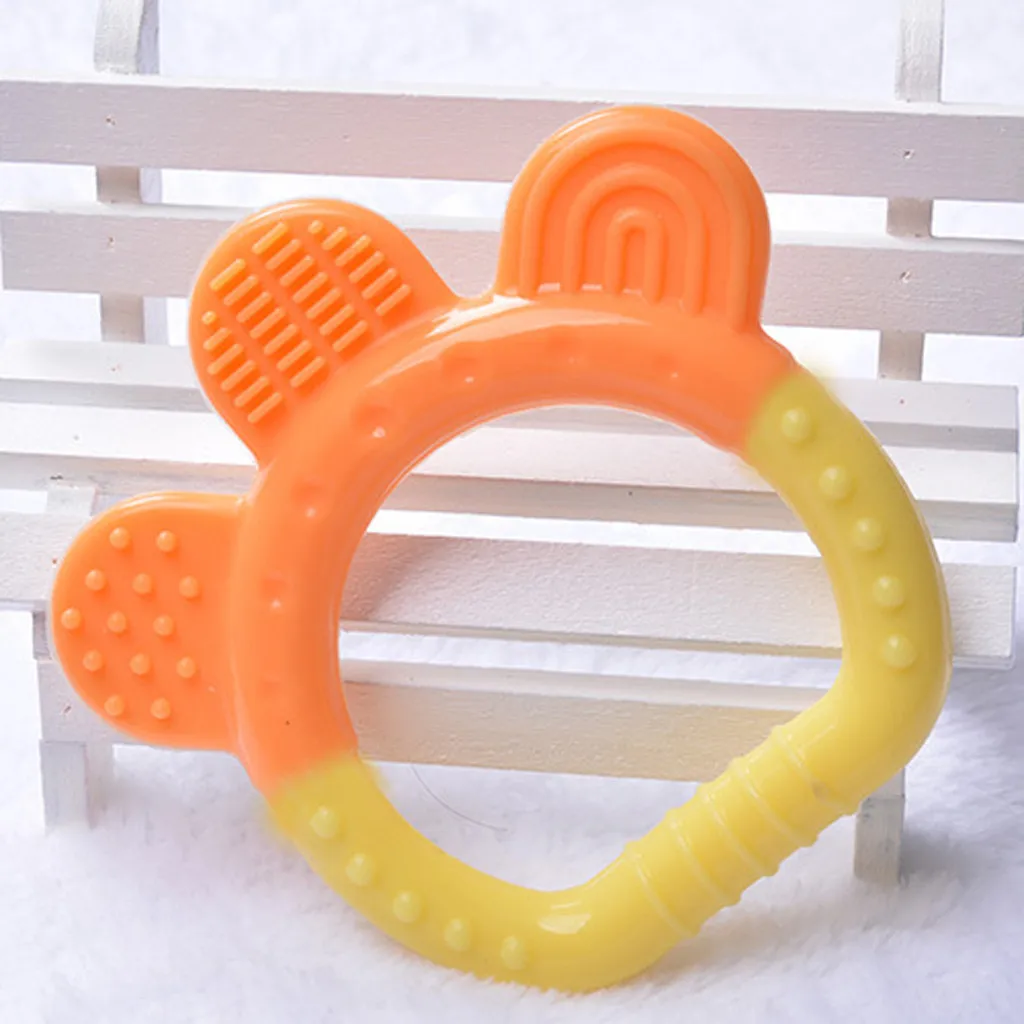 Новорожденный ребенок Силиконовые Прорезыватели для зубов игрушки мягкие силиконовые фрукты Оранжевый Персик Прорезыватели с зажимом/держатель соска клип
