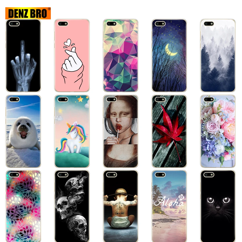 

For Huawei Y5 2018 PRIME 5.45" inch Silicone Soft Tpu Phone Case Back Cover for Huawei Y5 2018 case protective coque bumper Cute