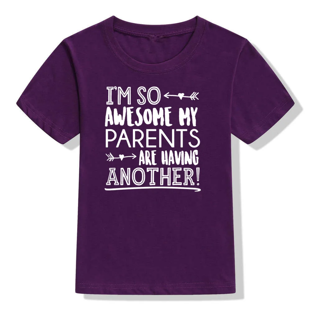 Забавная детская футболка с надписью «I'm So Awesome» и надписью «My parement Are have announding» футболка для маленьких мальчиков и девочек, чтобы быть братиком и сестренкой