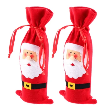 

2pcs Practical Wine Bottle Covers for Party Bottle Christmas Decor