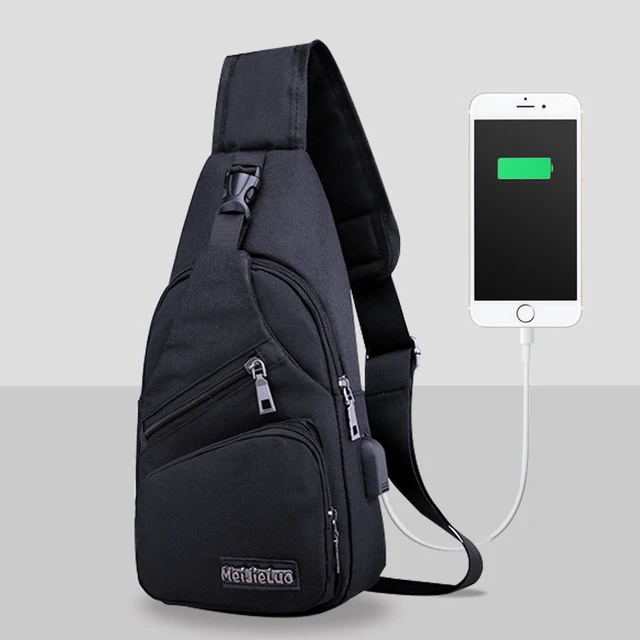 9980 black bag Сумка путешественника через плечо USB зарядка нагрудная сумка для мужчин повседневная многофункциональная водонепроницаемая сумка через плечо женская короткая путешествие горячая распродажа - Цвет: 9980 black bag