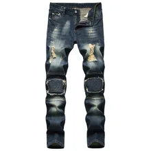 Pantalones vaqueros con agujeros de diseñador de estilo americano, Jeans rasgados de alta calidad para hombres, talla 28 38, 40, 42, Otoño, Primavera, HIP HOP, ropa de calle Punk