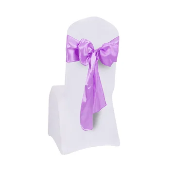 

Satin Burgundy Bow Chair Band Wedding Banquet Chair Sashes For Hotel Party Decoration Multi Color 17*270cm 20pcs/lot