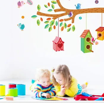 

Cartoon Tree House Vinyl Wall Stickers for Kids room Kindergarten Baby room Wall Decoration Home Decor Art Decals Mural