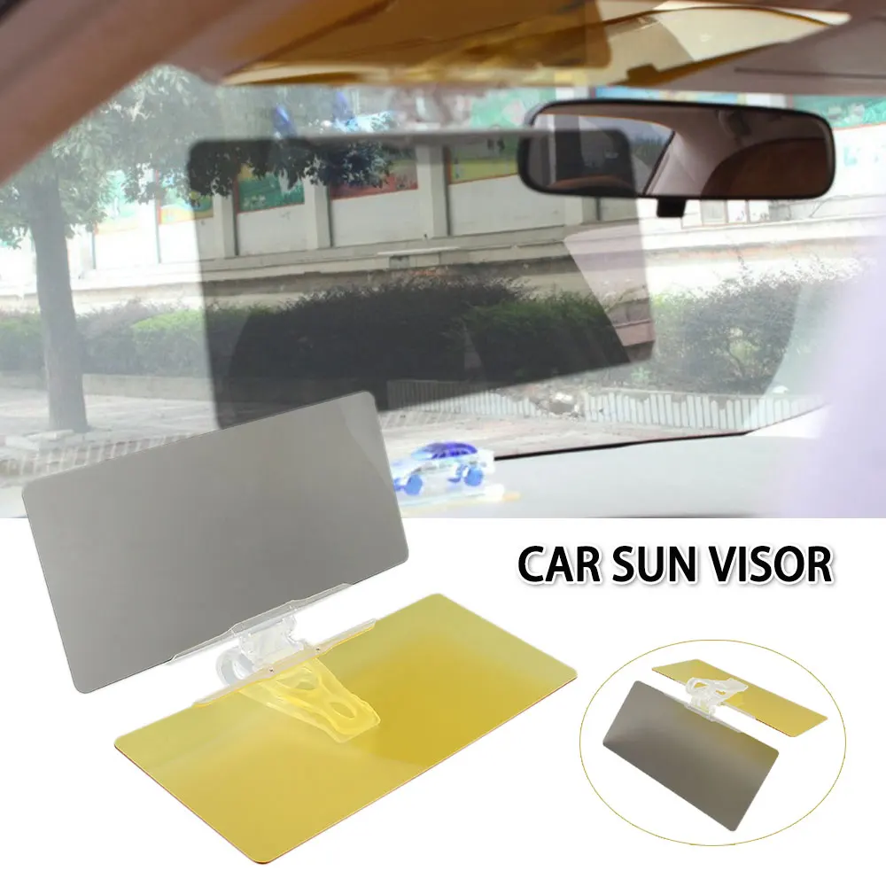 2 in 1 Car Sun Visor HD Anti Sunlight Dazzling Goggle Day Night Vision Driving Mirror UV Fold