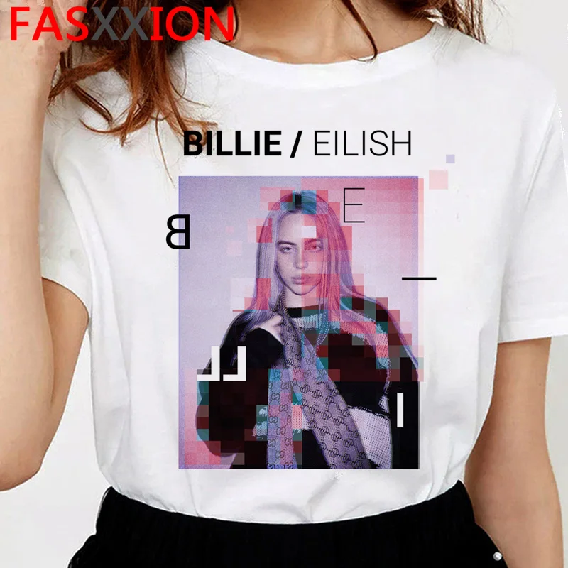 Billie eilish футболка женская мода Топ хип-хоп Футболка harajuku Эстетическая ulzzang 90s футболка kawaii забавная женская с коротким рукавом