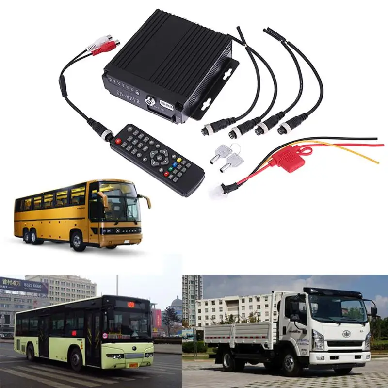 

SW-0001A SD Remote Control HD Car DVR 4CH Realtime Video Recorder for Bus Truck RV Mobile 4CH Car DVR SD MDVR Dash Camera 128 gb