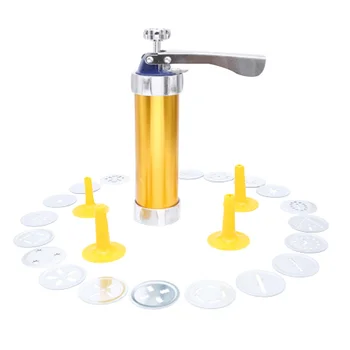 

1Set Cookie Making Machine Cookie Biscuit Maker with 20 Molds and 4 Spouts Baking Tools Kits 15x21.2x5.5cm LBShipping
