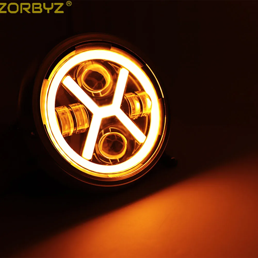 ZORBYZ мотоцикл 7 ''круглый светодиодный проектор Модифицированная фара с Halo Кольцо DRL для Honda CB400 CB500 кафе гонщик на заказ