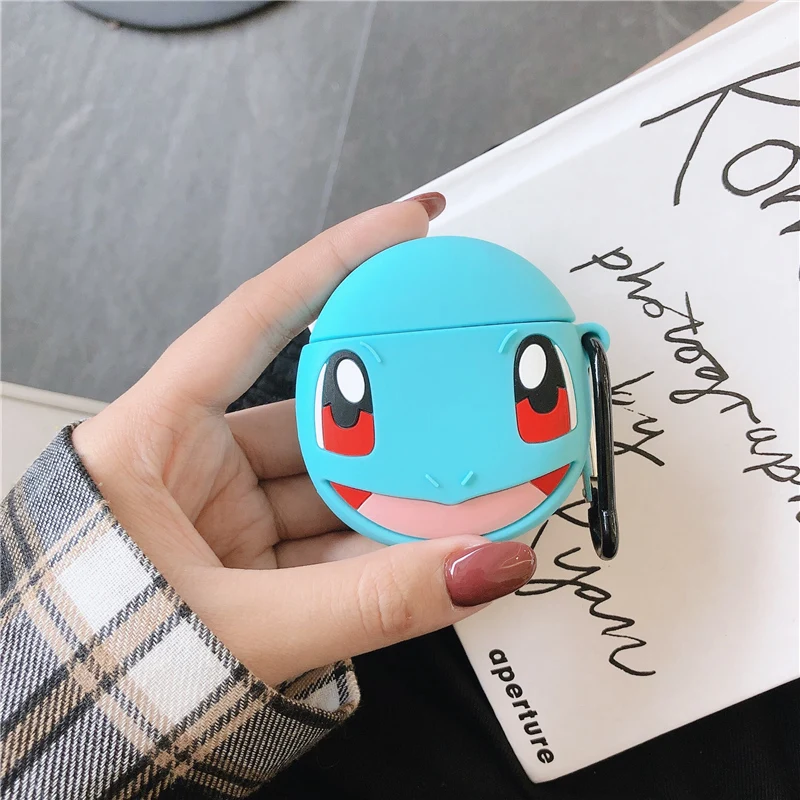 Стереоскопический Monster Bluetooth чехол для наушников Airpods 1 2 милый силиконовый защитный чехол аксессуары с брелком