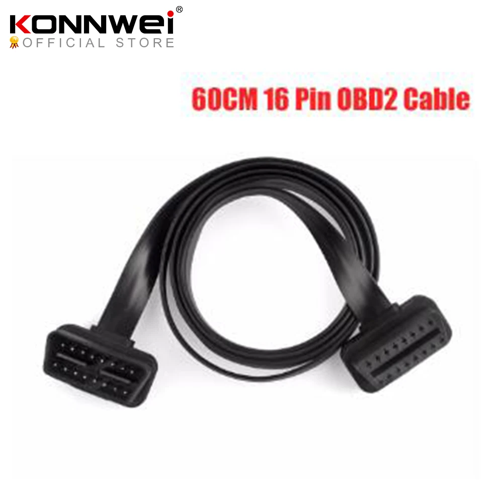 Новый Удлинительный шнур OBD2 OBDII 60 см 16Pin ELM327 кабель-удлинитель OBD 2 автомобильный