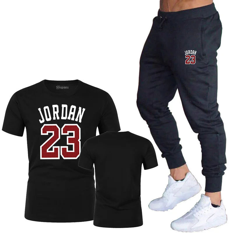 

summer two piece set jordan 23 short set tracksuit men outfits casual streetwear sport suit jogging sweat suits t-shirt shorts