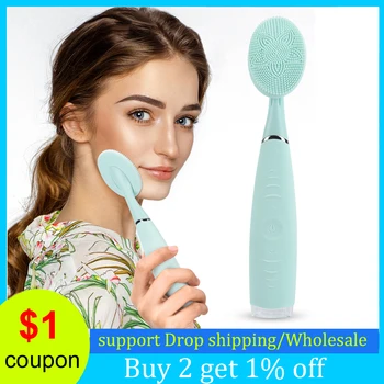 

Silicone Face Cleansing Brush Electric Waterproof Handheld Facial Pore Cleaner Deep Washing Brush Skin Care Machine Dropshipping