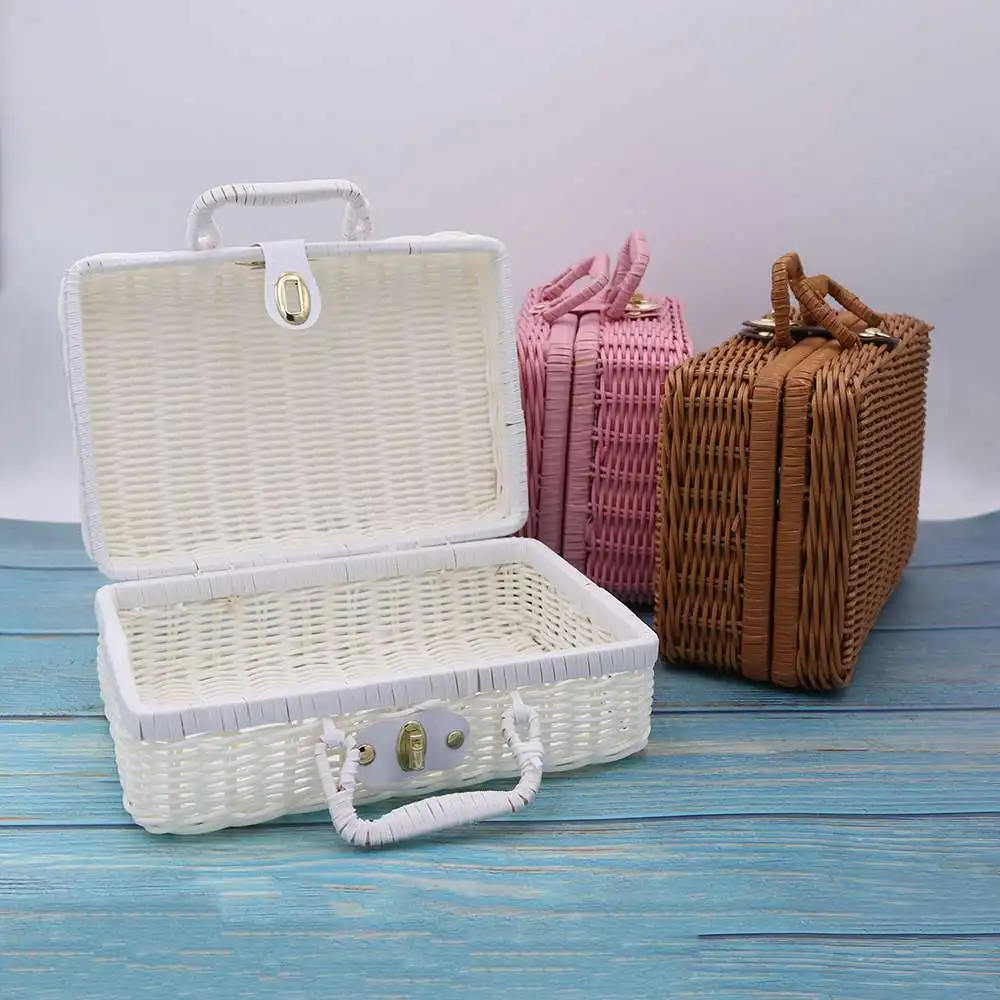 5 Size Vintage Suitcase Woven Storage 