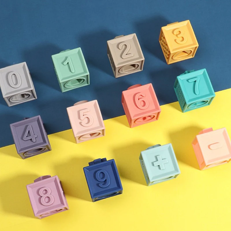 Детские рукоятка для игрушки силиконовые гнущиеся строительные блоки 3D