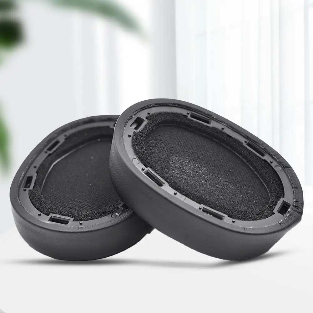 

1 Pair Headset Cushion Skin-friendly Breathable Black Noise Reduction Headphone Pad Replacement for Sony-MDR-100ABN 100ABN Heads