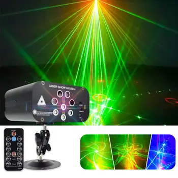

Music Sound Activated Gift Light Show Projector Disco Portable Iron DJ Bar Party Lighting System Remote Control Easy Install