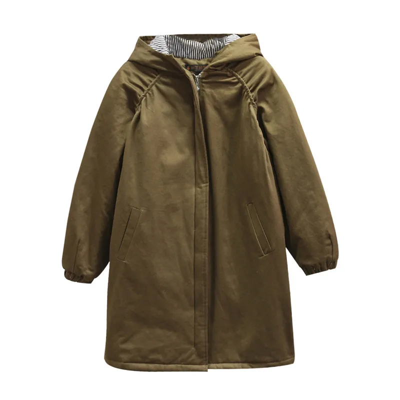 Женский стеганый Тренч с капюшоном толстая хлопковая ветровка размера плюс 3XL-6XL