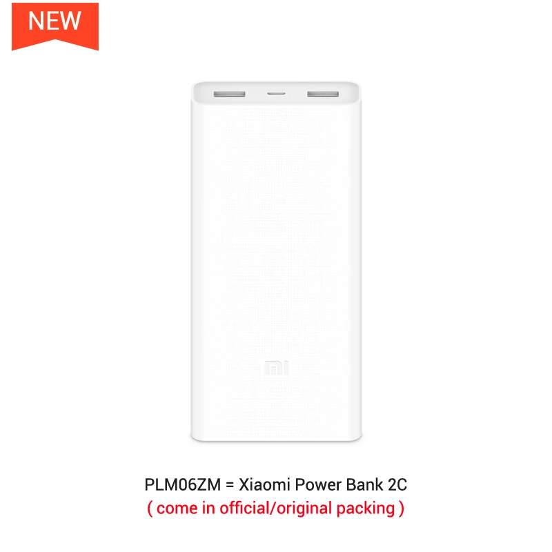 Xiao mi power Bank 20000 мАч 2C портативное зарядное устройство Поддержка QC3.0 Dual USB mi внешний аккумулятор 20000 для мобильных телефонов