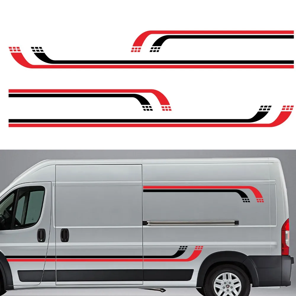 Alla Moda Stripe Rv Camper Decorazione Grafica Interessanti Decalcomanie In Vinile Per Vw T5 T6 Fiat Du Cato Ford Transit Accessori Per Auto