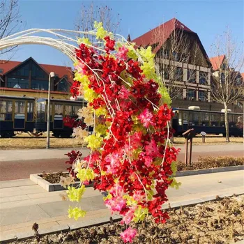 

10Pcs Fake Cherry Blossom Hanging (4 stems/piece) 47.24" Length Simulation Sakura for Wedding Home Decorative Artificial Flowers