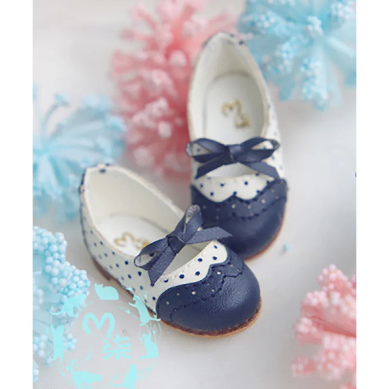 AIIaosify/BJD обувь в кукольном стиле; коллекция 1/6 года; модельные женские кожаные туфли с бантом; 4 цвета; Цвет Пудра, синий, черный, белый