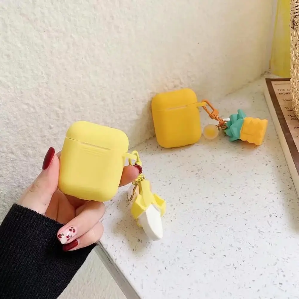 Летний чехол для украшения фруктов, чехол для гарнитура для airpods, Чехлы мягкие силиконовые чехлы, чехол для наушников Bluetooth, чехол для Air Pods