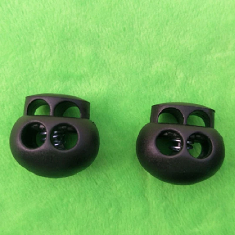 10pcs 5.5mm Hole Plastic Stopper Cord Lock Clip Apparel Shoelace Bag Accessories Black Solid Color Replacement 2020 | Багаж и сумки