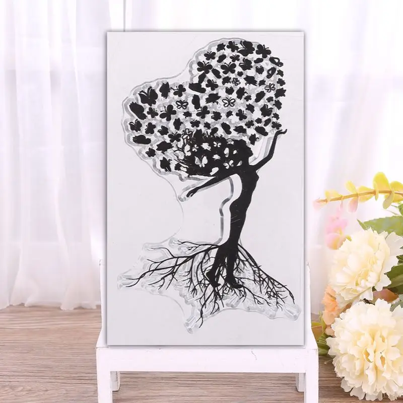 Heart Tree of Life Silicone Clear Seal Stamp DIY Scrapbooking Embossing Photo 634E