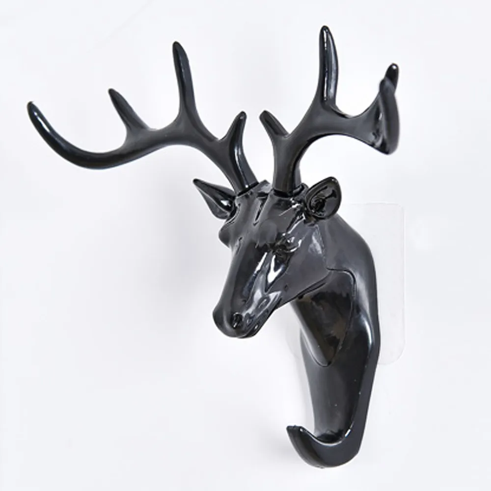 

Deer head Self Adhesive Wall Door Hook Hanger Bag Keys Sticky Holder