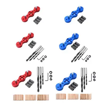 

Pocket Hole Jig Set Angle Drill Guide Set Puncher Locator Jig Drill for Woodworking Carpenter Straight Hole Drilling Tool