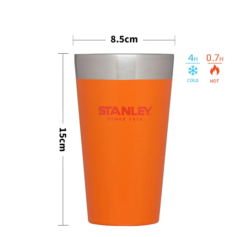 473 ml without lid Double original Stanley Stainless Steel Wholesale Vacuum  Tea Coffee Juice Adventure Stacked Beer Pint Cup