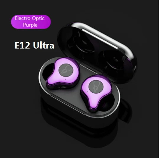 Purple Sabbat E12 Ultra TWS беспроводные Bluetooth наушники спортивные Hi-Fi стерео наушники с шумоподавлением гарнитура с беспроводным зарядным устройством PK E12 - Цвет: Purple