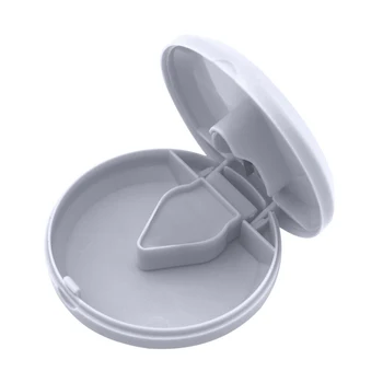 

Pill Cutter Splitter Holder Container Travel ABS Medicine Small Tablet Portable Round Storage Box Practical Multifunctional