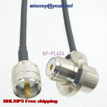 

DHL/EMS 20 pcs Cable 16FT UHF PL259 male to UHF SO239 female nut 90 degree angle RG58 Pigtail jumper cable -A2