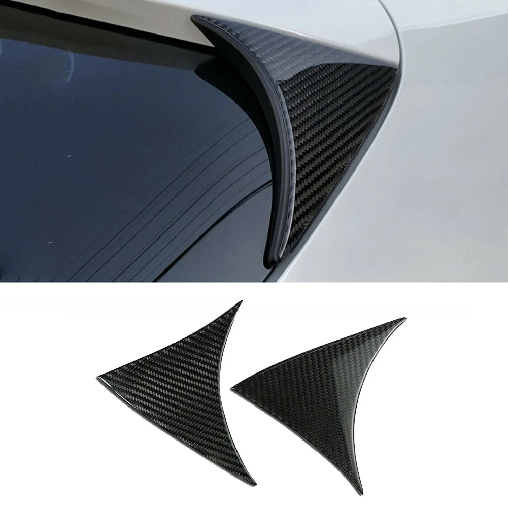 2 шт. карбоновое волокно черный задний спойлер для окна отделка крыла наружный