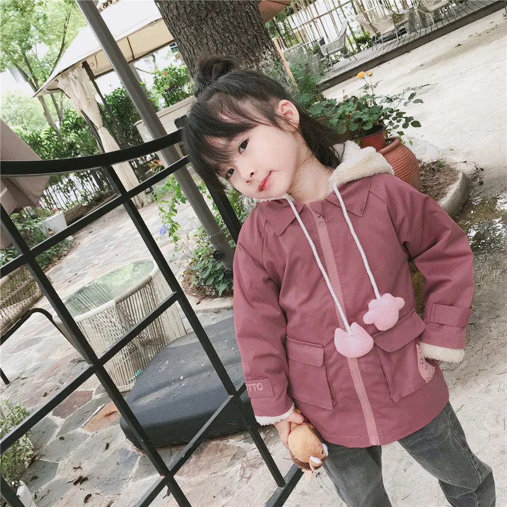 Tonytaobaby/новая зимняя одежда для девочек; детская одежда; удобная и бархатная подкладка; два комплекта; пальто