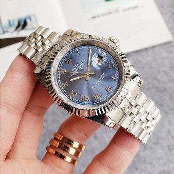 

2020 New Rolex- Oyster Perpetual Stainless Steel With Calendar Simple mechanical Watch women and Men's Casual Watches Gift 28
