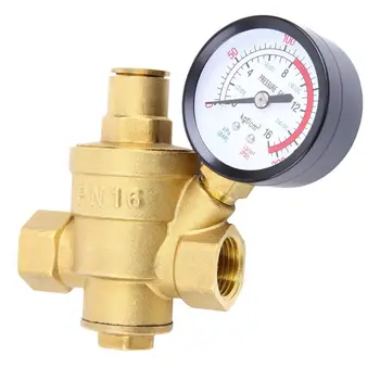 

Ridgeyard DN15 NPT 1/2 '' Water Pressure Reducer Regulator Maintaining Valve Tap With Pressure Gauge