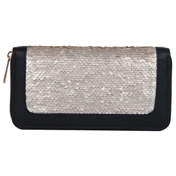 

Long Clutch Wallet Women Credit Card Holders Zipper Coin Purses Lady Sequins Fashion Women Wallets Phone Pack Female Pu Leather