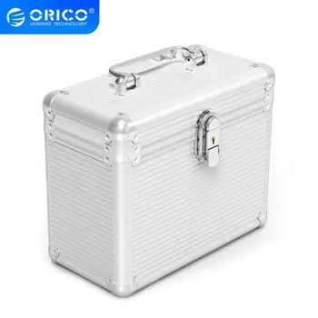 

ORICO Aluminum HDD Protector Box 5/10/15 3.5-inch Hard Drive Protection Box Storage with Locking For 2.5 Inch HDD M.2 SSD Case