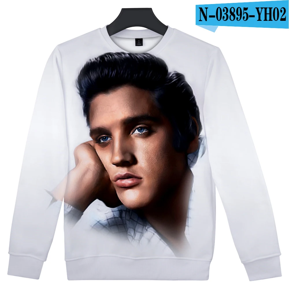 C Уличная Мужская толстовка Elvis Presley с круглым вырезом и длинными рукавами из хлопка Harajuku Elvis Presley, толстовка с капюшоном для мужчин, уличная одежда - Цвет: C