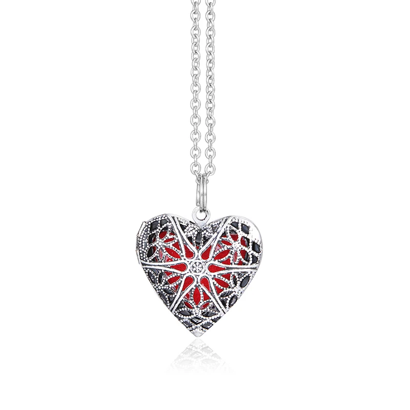 Heart antique silver 10 шт. 27 мм диффузор эфирного масла подвесной диффузор ожерелье для женщин ювелирные изделия подарок с цепочкой 72 см - Окраска металла: Heart antique silver