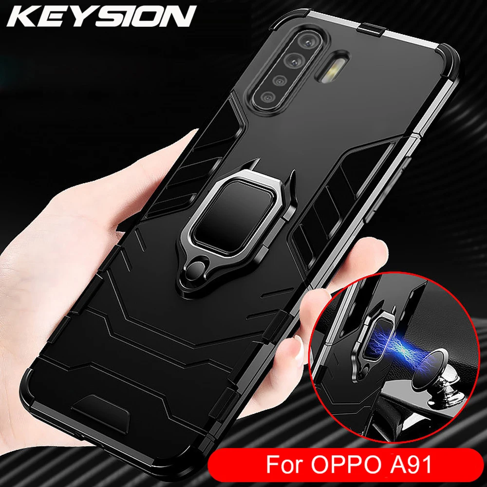 Ударопрочный защитный чехол KEYSION для OPPO A91 A31 A8 F15 A5 A9 2020 телефона с кольцом и