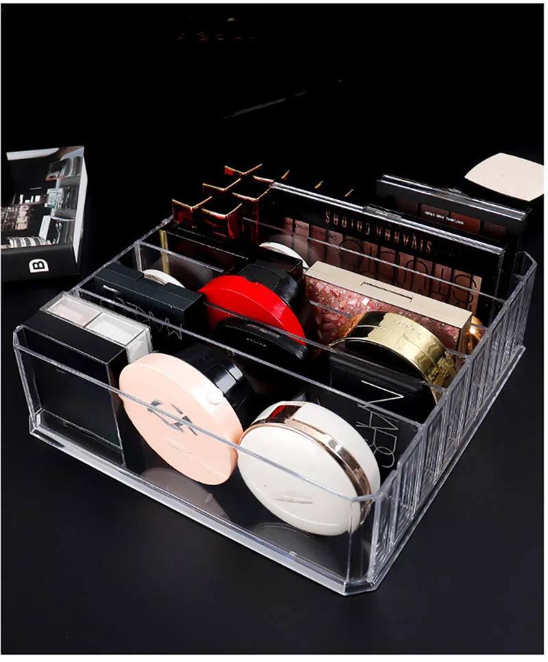 make up storage box Transparent Makeup Storage Box PS Lipstick Eye Shadow Display Stand Holder Bathroom Skincare Storage Organizer for Cosmetics makeup box organizer